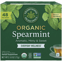 Traditional Medicinals Tea, Organic Spearmint, Supports Everyday Wellness, Healthy & Refreshing - 48 Tea Bags