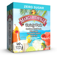 Margaritaville Singles To Go Water Drink Mix, Variety Pack, Includes 4 Flavors: Caribbean Fruit Punch, Pina Colada, Strawberry Daiquiri, And Margarita,1 Box (40 Single Servings)