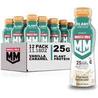 Muscle Milk Plant Based Protein Shake, Vanilla Caramel, 11.16 Fl Oz (Pack Of 12)