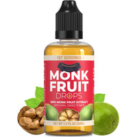 100% Pure Monk Fruit Extract (6 Drops = 1 Tsp Of Sugar) Zero Calories, Non-Gmo, No Fillers - Liquid Monk Fruit Sweetener No Erythritol - Monk Fruit Drops By Transparency Foods (1.7Oz, 167 Servings)