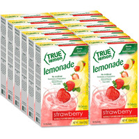 True Lemon Strawberry Lemonade Drink Mix, Made From Real Lemons, Low Calorie, Low Sugar, Lemonade Drink Mix, 10 Count, 1.06 Oz (Pack Of 12)
