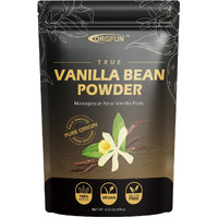 Orgfun Vanilla Bean Powder 3.53 Oz, Native Ground Madagascar Vanilla Powder Pure Natural No Fillers Or Additives Great For Baking, Desserts, Coffee Vegan Gluten Free 100G