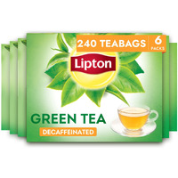 Lipton Decaffeinated Green Tea Bags, Unsweetened Teabags For Decaf Hot Tea Or Decaf Iced Tea With Flavonoids, 240 Total Tea Bags (40Ct - Pack Of 6)