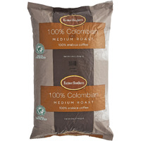 Farmer Brothers Coffee - Whole Bean Medium Roast 100% Colombian 5 Lb Bag (Bulk 6 Pack)