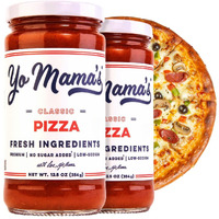 Yo Mama's Foods Keto Classic Pizza Sauce - Pack Of (2) - Vegan, No Sugar Added, Low Carb, Low Sodium, Gluten Free, Paleo, And Made With Fresh Non-Gmo Tomatoes!