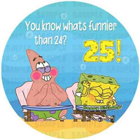 Spongebob What's Funnier Than 24-8 Inch Edible Cake Image Banner Decal Birthday Party