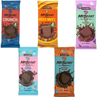 Feastables Mr Beast Chocolate Bars - New Deez Nuts Peanut Butter Crunch Chocolate, Milk Chocolate, Original Chocolate, Milk Chocolate, Sea Salt Chocolate Bars (5 Pack)