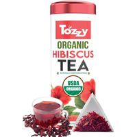 Tozzy Usda Organic Hibiscus Tea Bags | 3G X 42 Count (Large Pyramid Tea Bags) | Rich Concentration | Pure Plant-Based Ingredients | Eco-Conscious Packaging