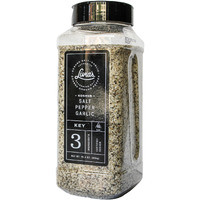 Livia's Seasoning - A Perfect Blend Of Kosher Salt, Black Pepper & Garlic (Spg). Transforms Steak Chicken & Fish Into Mouthwatering Entrees. Delicious Bbq Rub & Spice For Sides - 28.4 Oz Bottle