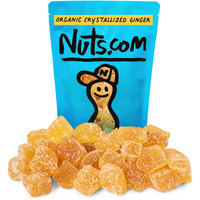 Organic Crystallized Ginger - Premium Crystallized Ginger Pieces - Spicy & Sweet Candied Ginger Crystals - Dried Ginger Chunks, Root - Digestive Snack Organic Ginger Candy (1 Lb)