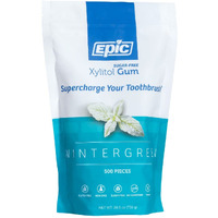 Epic Xylitol Chewing Gum - Sugar Free & Aspartame Free Chewing Gum Sweetened W/Xylitol For Dry Mouth & Gum Health (Wintergreen, 500-Piece Bag, 1 Bag)