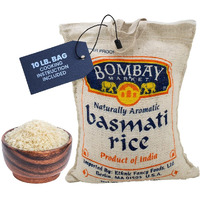 Bombay Market White Basmati Rice - Aromatic & Nutty Flavor Basmati Rice - Long Grain Rice Basmati (10 Pound Bag)