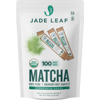 Jade Leaf Matcha Organic Ceremonial Grade Green Tea Powder - Farm Direct First Harvest - Single Serve Stick Packs - Authentic Japanese Origin (100 Count Single Serve Stick Pack Box)