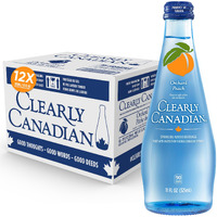 Clearly Canadian Orchard Peach Sparkling Spring Water Beverage, Natural & Carbonated, Flavored Seltzer Water, 1 Case (12 Bottles X 325Ml)