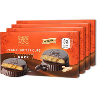 Choczero Dark Chocolate Peanut Butter Cups, Vegan, Sugar Free, Low Carb, Gluten Free, 4 Ounce (Pack Of 4), 32 Cups Total