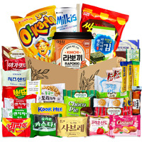 Journey Of Asia Korean Snack Box 38 Count - Care Package Individually Wrapped Packs Of Snacks, Chips, Cookies, Candy And Tteokbokki, Treats For Kids Children College Students Friends Family
