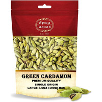 Spicy World Green Cardamom Pods 3.5 Oz - As Seen On Tik Tok - Premium Quality Whole Green Cardamom Pods | Vegan | Large | Aromatic Cardamon