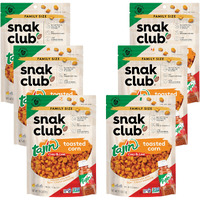 Snak Club Tajin Toasted Corn, Roasted Corn Nuggets With Chili And Lime Seasoning, Mild, Non-Gmo, Gluten-Free, Kosher Snack, No Artificial Colors Or Flavors, 11 Oz Resealable Bags, 6 Pack