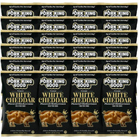 Pork King Good Pork Rinds - White Cheddar 24 Pack Case (Chicharrones)