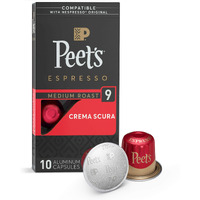 Peet's Coffee, Medium Roast Espresso Pods, Crema Scura Intensity 9, 10 Count (1 Box Of 10 Espresso Capsules)