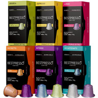 Bestpresso Coffee For Nespresso Original Machine 120 Pods Certified Genuine Espresso Variety Pack Includes One Pack Of Decaf Coffee, Pods Compatible With Nespresso Original