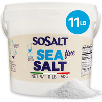 Sosalt Dal Mare Di Trapani, Fine Sea Salt From Sicily, Foodservice Bucket, (5Kg) 11 Lb, All Natural, Mediterranean Sea Salt Bulk, Kosher.