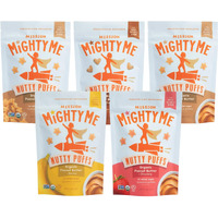 Mission Mightyme Nutty Puffs - Peanut Butter Puffs Variety Pack - Pediatrician Developed - Usda Organic, Plant-Based Protein, Gluten-Free - Peanut, Strawberry, Banana Flavors (1.5Oz, 5-Pack)