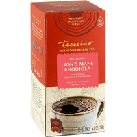 Teeccino Lions Mane Rhodiola Rose Mushroom Adaptogen Herbal Tea - Caffeine-Free, 3X More Herbs Than Regular Tea Bags, Lightly Sweet From Dates & Figs, Prebiotic - 25 Tea Bags