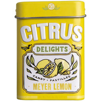 Citrus Delights Meyer Lemon Candy | Natural Ingredients, No Artificial Colors Or Flavors | Kosher Certified, Vegan, Gluten Free | Aspartame & Xylitol Free | 30 Count Tin (Pack Of 12)