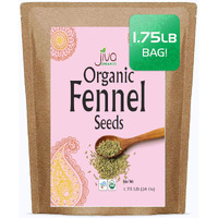 Jiva Organic Fennel Seed 1.75 Lb Huge Bulk Bag, Bulk Whole Fennel Seeds For Fennel Tea And Cooking - Non Irradiated, Non-Gmo
