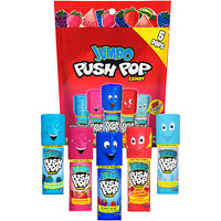 Push Pop Jumbo Lollipop Assorted Flavors, 5 Count