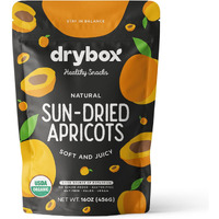 Drybox Unsulfured Organic Sun Dried Turkish Apricots, Unsweetened No Sugar Added, Non-Gmo Dried Apricots For Snacking In School, Gym, And Office | Resealable 1 Lb Per Pack - 1 Pack