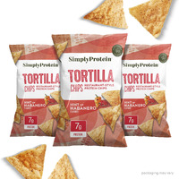 Simply Protein - Tortilla Chips, Restaurant Style Protein Chips, Hint Of Habanero (3-Pack) - 7G Protein, 140 Calories, Gluten Free, Vegan - Plant Based Pea Protein Snacks - 3 Bags, 4.58Oz (130G)