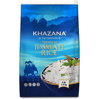 Khazana Authentic Premium Basmati Rice - 4Lb Resealable Zipper Bag | Non-Gmo, Gluten-Free, Kosher & Cholesterol-Free | Aromatic & Flavorful Grain From India