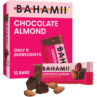 Bahamii Date And Almond Bars, Chocolate Almond - Healthy Snacks, Gluten Free, No Added Sugar, Non Gmo - Plant-Based, Kosher - 12 Count