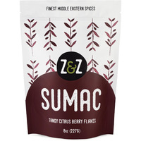 Sumac By Z&Z | Ground Sumac Spice Made From Fresh Tangy Citrus (Sumac) Berries | Turkish Sumac Seasoning For Marinades, Salads, Rice, & Hummus | Authentic Middle Eastern & Mediterranean Taste, 8 Oz