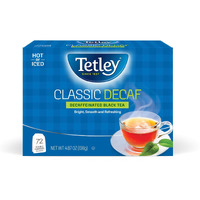 Tetley Classic Blend Decaf Premium Black Tea, Decaffinated Tea, Rainforest Alliance Certified, 72 Tea Bags (Pack Of 12)