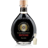 Due Vittorie Oro Gold, Barrel Aged Balsamic Vinegar Of Modena Igp With Cork Pourer, All-Natural, Extra Dense Premium Vinegar Aceto Balsamico Di Modena Igp Italy - 8.45 Fl Oz / 250Ml
