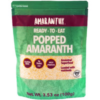 Amaranthy Ready-To-Eat Popped Amaranth Bag (3.53 Oz) - High Protein Grain - Low Calorie - Vegan (1. Popped Bag 3.5 Oz.)