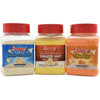 Snappy Popcorn Seasoning, Cheddar Cheese, White Cheddar Cheese, 12 Oz, Buttery Flavored Theater Popcorn Salt, 19 Oz, 3 Count