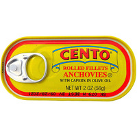 Cento - Rolled Fillets Of Anchovies With Capers In Olive Oil, (10)- 2 Oz. Tins