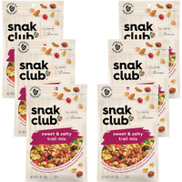 Snak Club Sweet And Salty Trail Mix With Peanuts, Butter Toffee Peanuts, Chocolatey Candies, Toasted Corn, Honey Sesame Sticks, And Almonds, Kosher Snack, 5.5 Oz Resealable Bags, 6 Pack