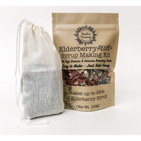 Elderberry Plus+ Syrup Making Kit - Makes 24Oz - Just Add Your Own Honey - Natural And Organic Ingredients - Includes Free Brew Bag