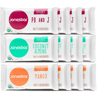 Jonesbar Fruit Lovers (12 Count (Pack Of 1)), Usda Organic Fruit & Nut Bar, Non-Gmo, Kosher, Vegan, Gluten Free, Simple Snack Bar