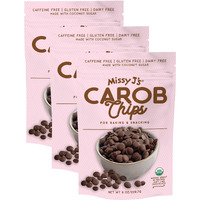 Missy J's Organic Carob Chips 3 Pack | Carob Made W/Coconut Sugar, Vegan And Gluten-Free | Healthy Caffeine Free Substitute For Chocolate, Perfect For Snacks And Treats