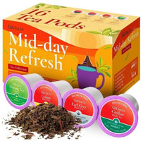 Gya Tea Co Mid-Day Refresh Tea Pods Variety Pack - 4 Flavors Tea K Cups For Keurig - Ceylon, Lemon, Oolong & Earl Grey Keurig Tea Pods For K-Cup Brewing - K Cup Tea Pods For Keurig 2.0 &1.0 Tea Gifts