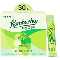 Teazen Shine Muscat Kombucha Tea, Electrolyte & Hydration Drink Mix, Sugar Free, Live Probiotics & Prebiotics, 30 Sticks, 5.29Oz