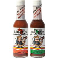 Brother Bru-Brus Hot Sauce African & Latin Combo - No Sodium, Salt Free, Sugar Free, Gluten Free, Vegan - African Hot Pepper Habanero Sauce, Latin Chili Seasoning & Spices - 5 Oz (Pack Of 2)