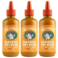 Melindas Habanero Honey Mustard - Gourmet Hot Honey Mustard Sauce - Habanero Hot Sauce With Fresh Ingredients, Habanero Peppers, Colombian Honey - Keto, Kosher Hot Sauce- 12 Oz, 3 Pack