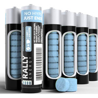 Rally Energy Caffeine Mints, 60Milligram Caffeine, Instant Energy, Fresh Breath Caffeinated Mints, 0 Sugar, Natural Wintergreen Flavor (6 Packs, 60 Mints)